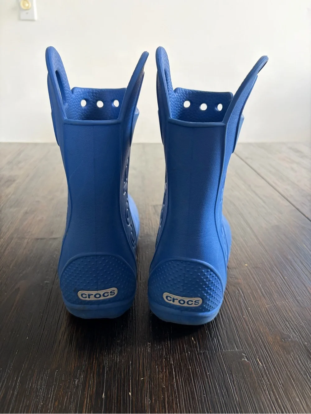 CROCS Blue Kids Rain Boots with Yellow Lightning & White Cloud